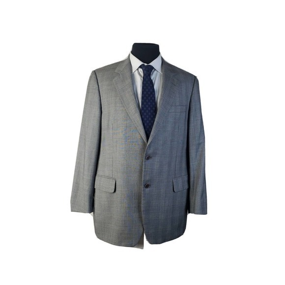 Brooks Brothers 1818 Loro Piana Wool‎ Gray Plaid 2 Button Blazer Mens 43R
